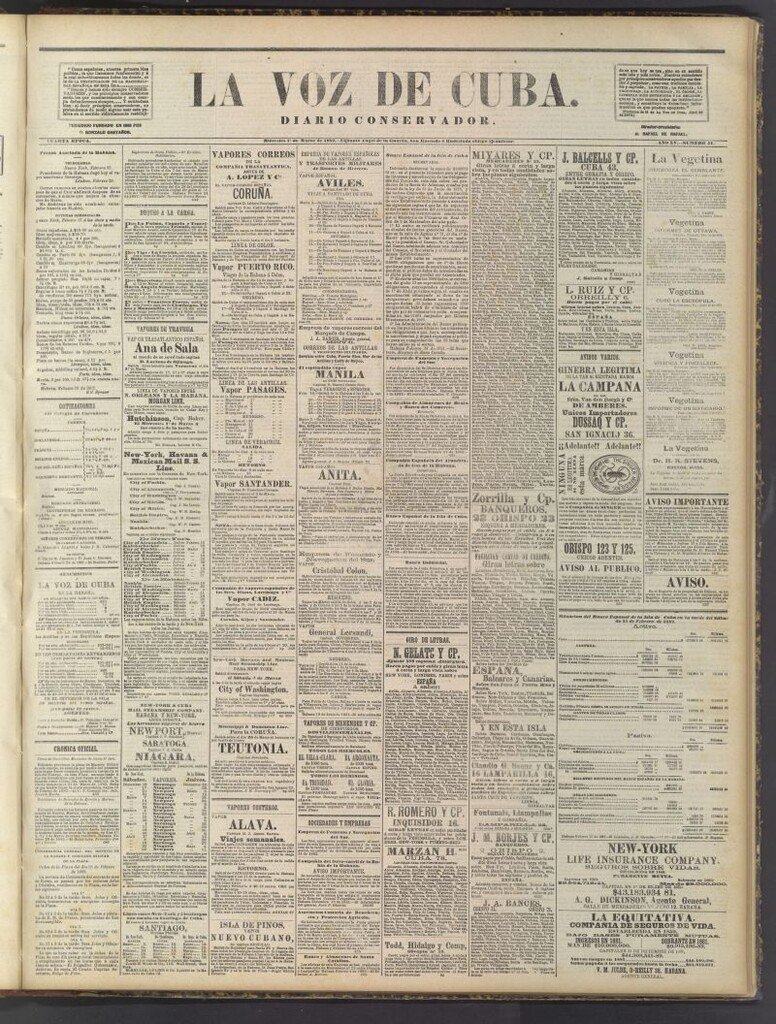 Miniatura de La Voz de Cuba: diario conservador del 1 de marzo de 1882