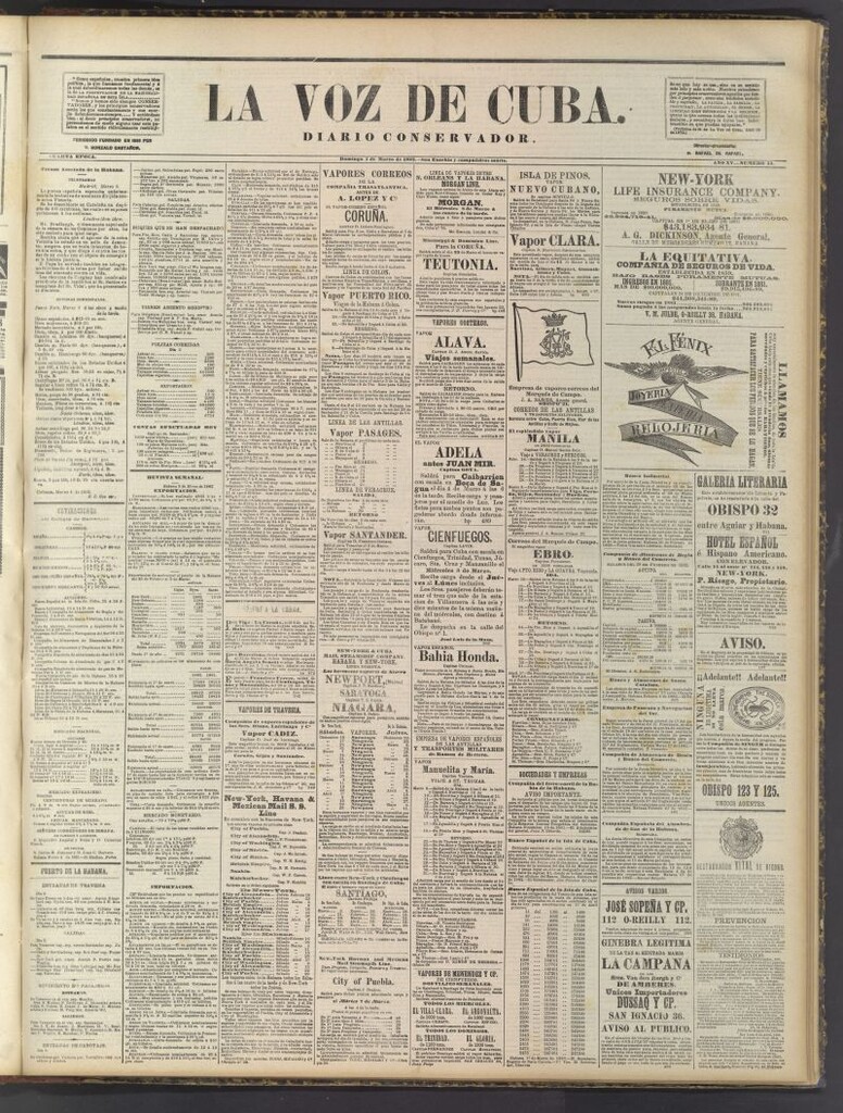 Miniatura de La Voz de Cuba: diario conservador del 5 de marzo de 1882