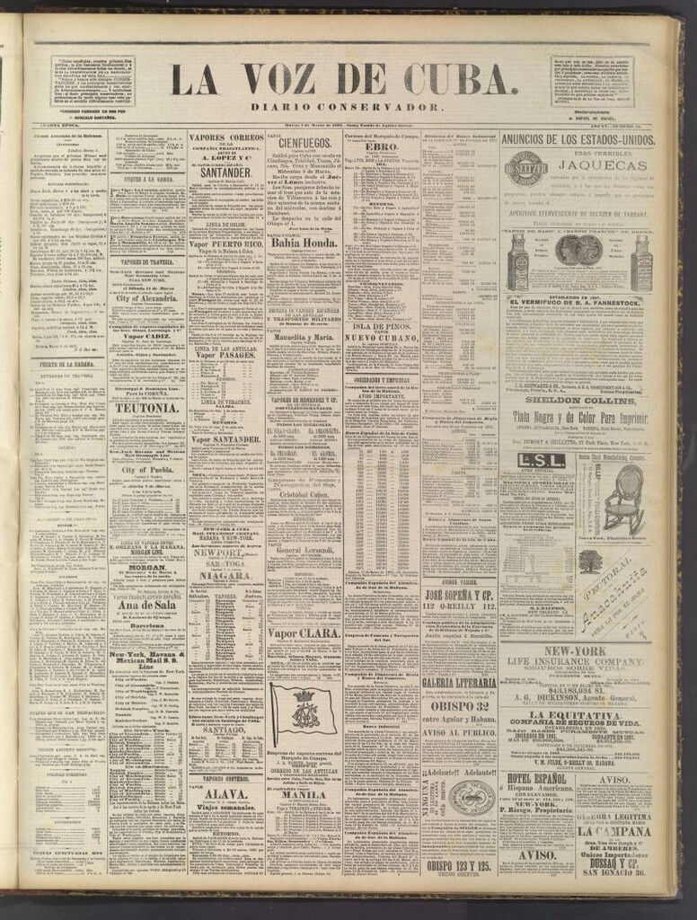 Miniatura de La Voz de Cuba: diario conservador del 7 de marzo de 1882