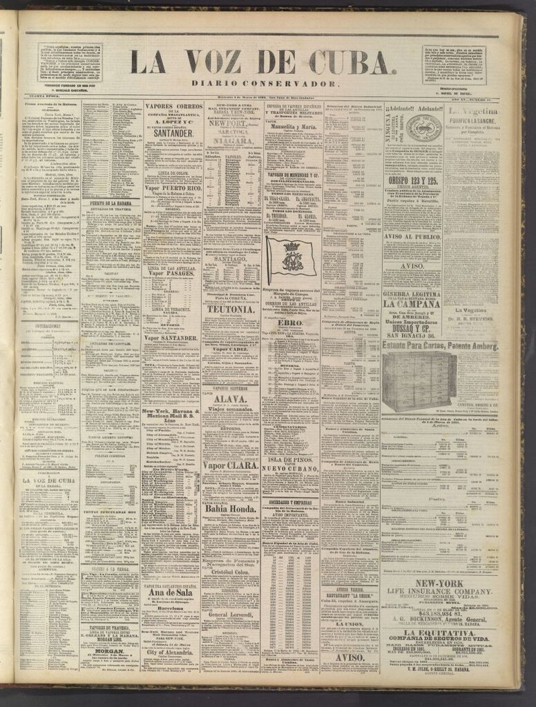 Miniatura de La Voz de Cuba: diario conservador del 8 de marzo de 1882