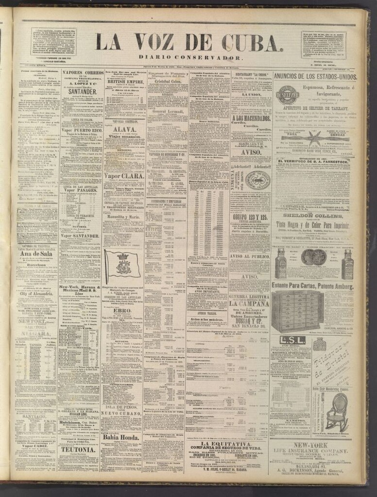 Miniatura de La Voz de Cuba: diario conservador del 9 de marzo de 1882