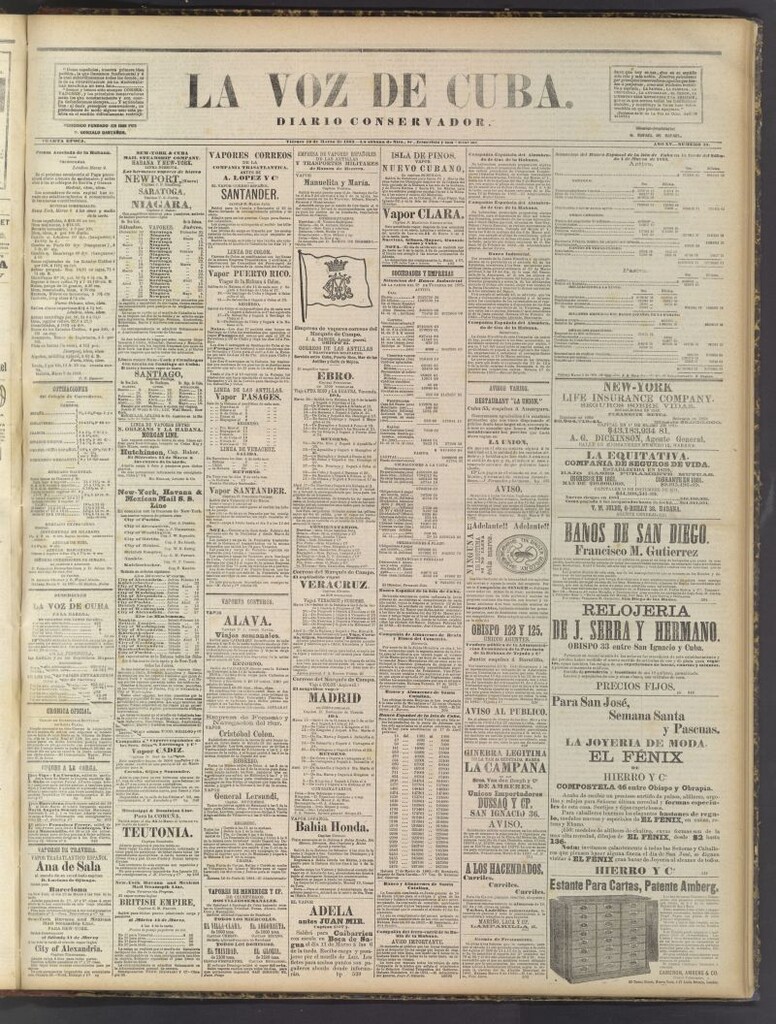 Miniatura de La Voz de Cuba: diario conservador del 10 de marzo de 1882