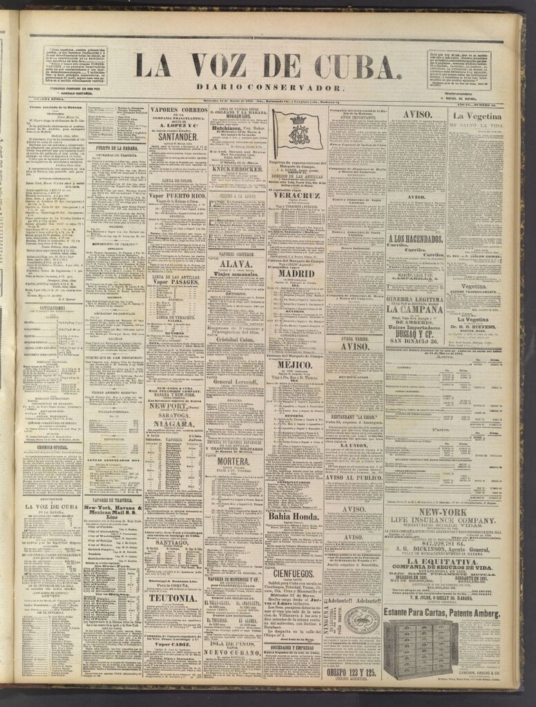 Miniatura de La Voz de Cuba: diario conservador del 15 de marzo de 1882