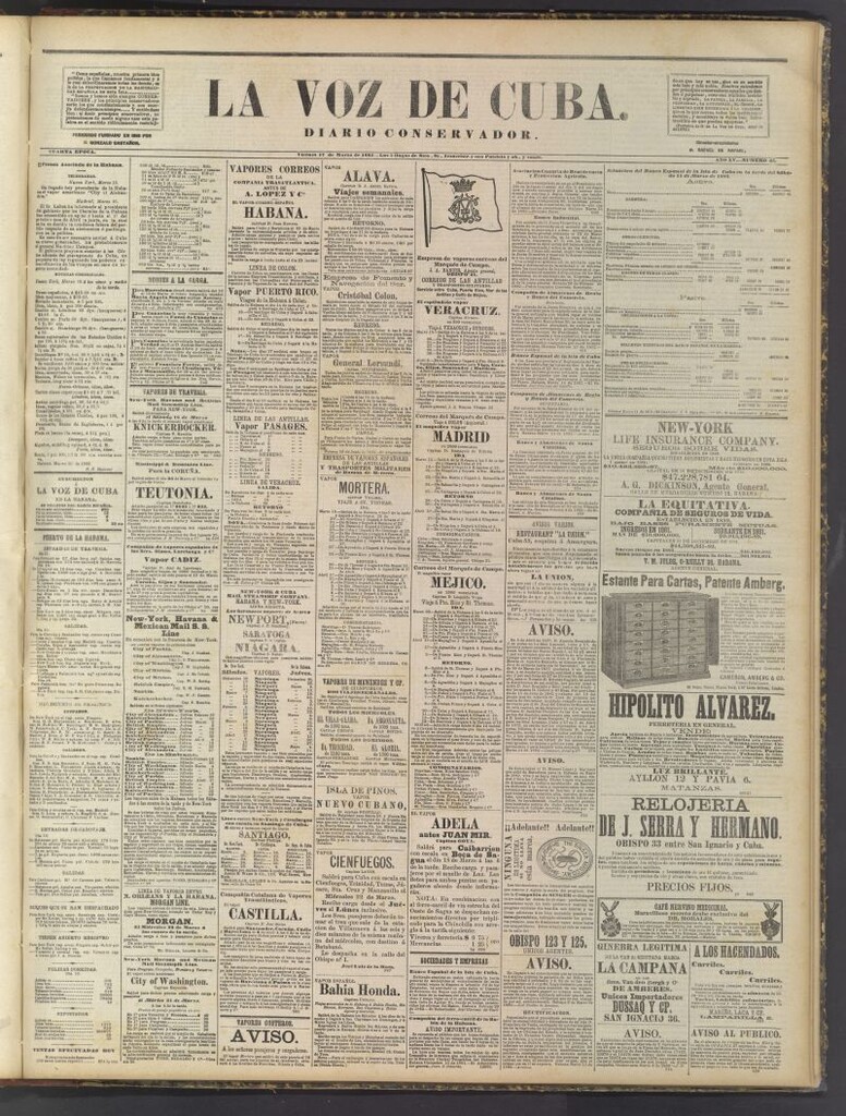 Miniatura de La Voz de Cuba: diario conservador del 17 de marzo de 1882