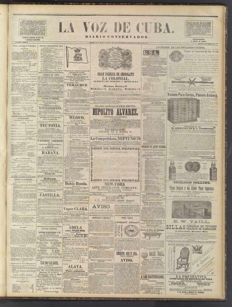 Miniatura de La Voz de Cuba: diario conservador del 18 de marzo de 1882