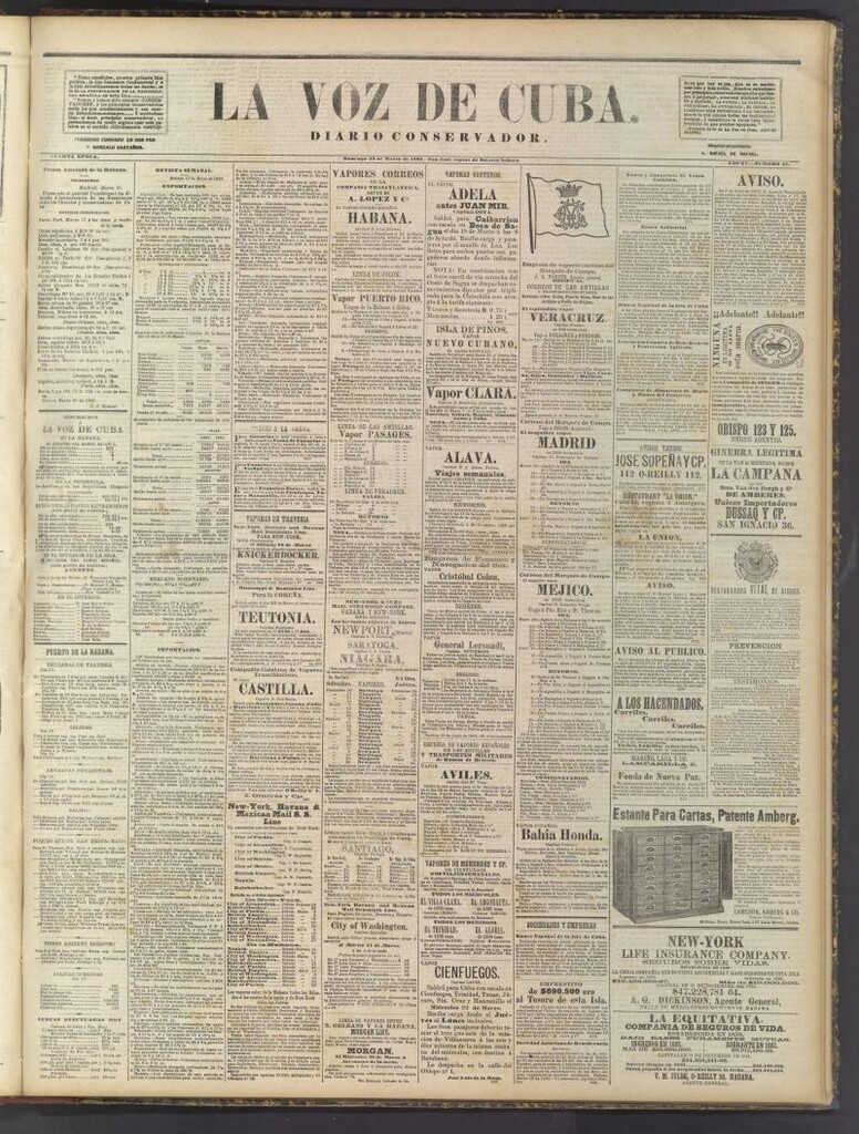 Miniatura de La Voz de Cuba: diario conservador del 19 de marzo de 1882