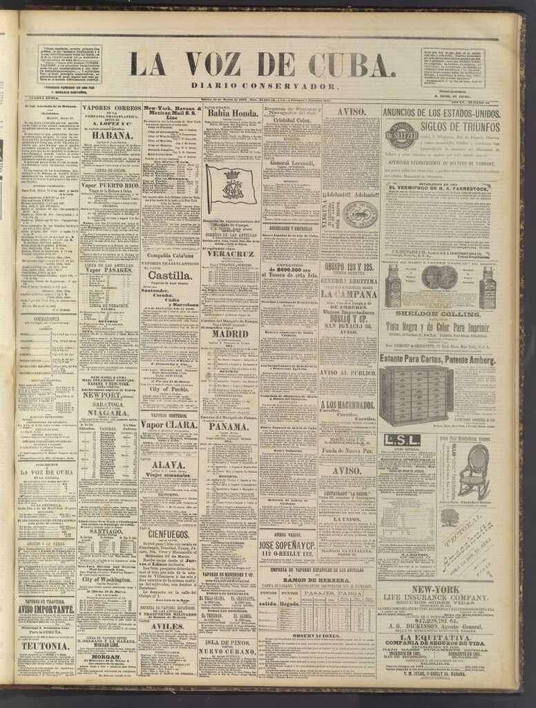 Miniatura de La Voz de Cuba: diario conservador del 21 de marzo de 1882
