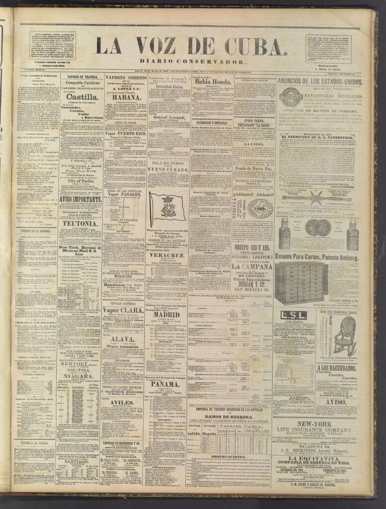 Miniatura de La Voz de Cuba: diario conservador del 23 de marzo de 1882