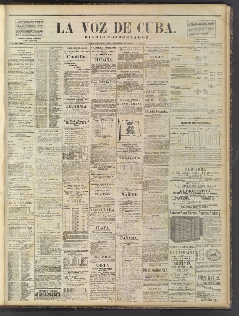 Miniatura de La Voz de Cuba: diario conservador del 24 de marzo de 1882