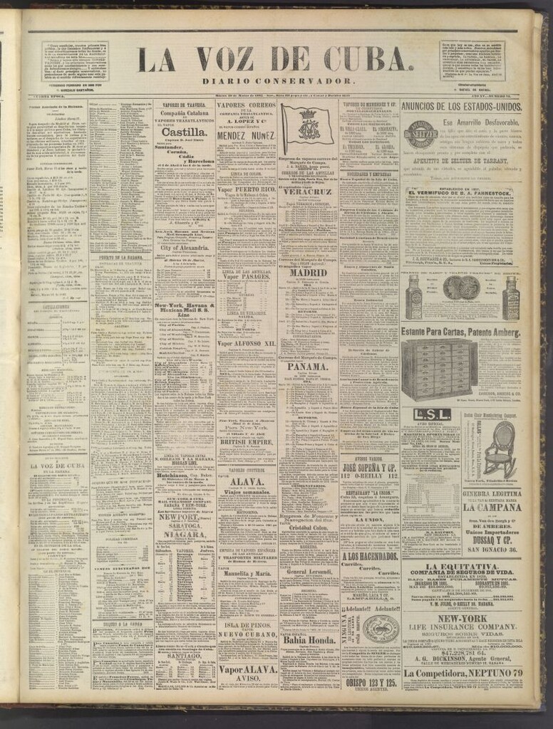 Miniatura de La Voz de Cuba: diario conservador del 28 de marzo de 1882
