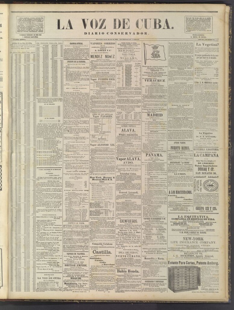 Miniatura de La Voz de Cuba: diario conservador del 29 de marzo de 1882
