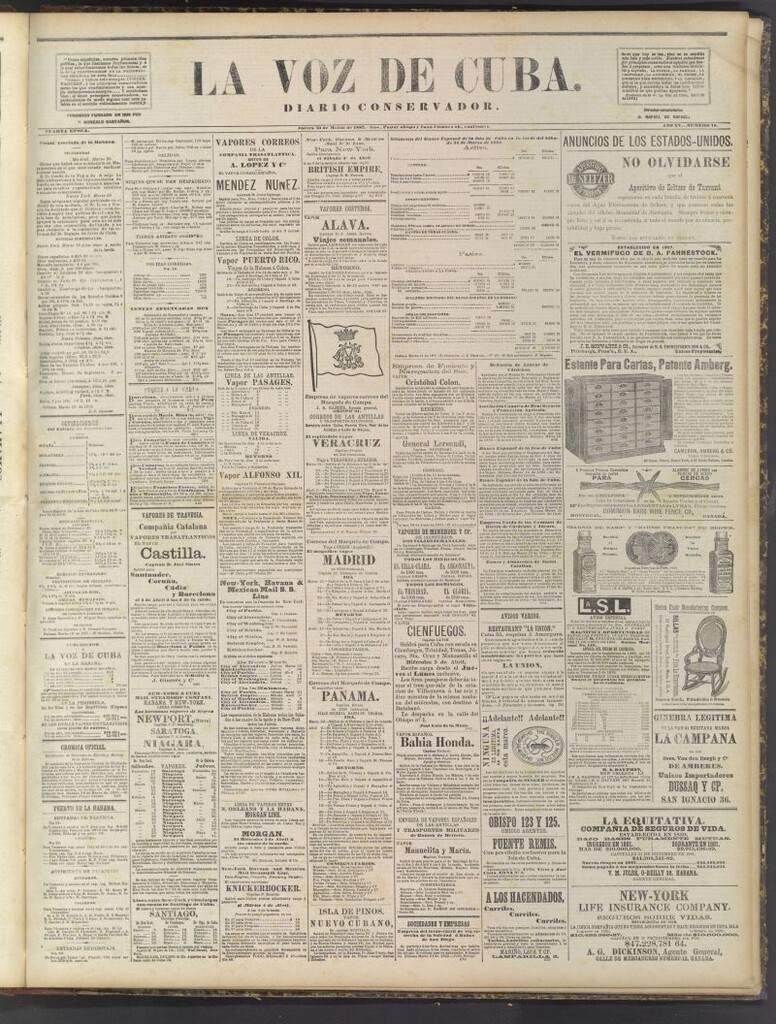 Miniatura de La Voz de Cuba: diario conservador del 30 de marzo de 1882