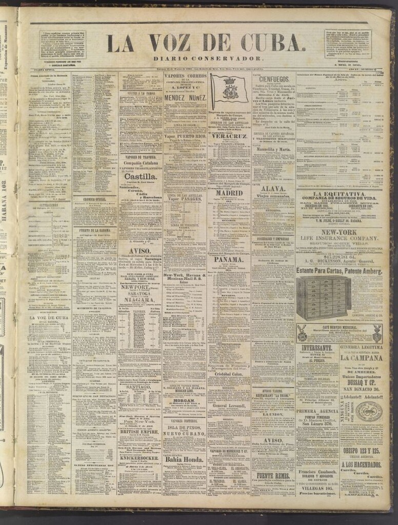 Miniatura de La Voz de Cuba: diario conservador del 31 de marzo de 1882