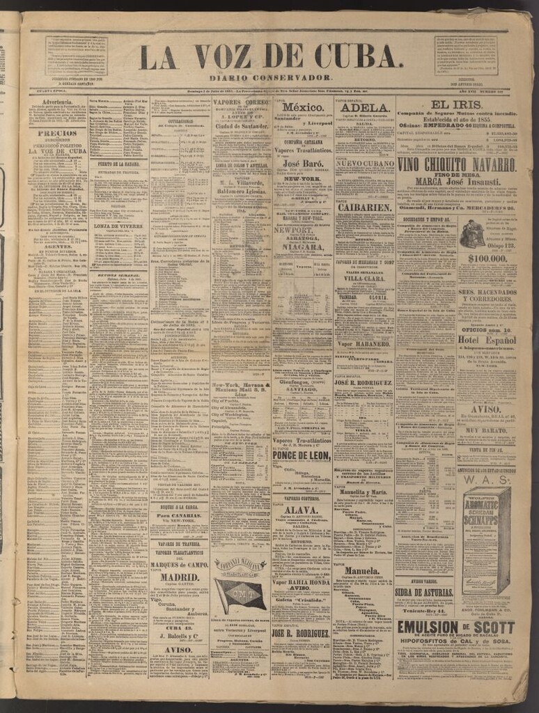 Miniatura de La Voz de Cuba: diario conservador del 5 de julio de 1885