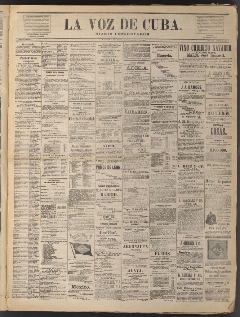 Miniatura de La Voz de Cuba: diario conservador del 8 de julio de 1885
