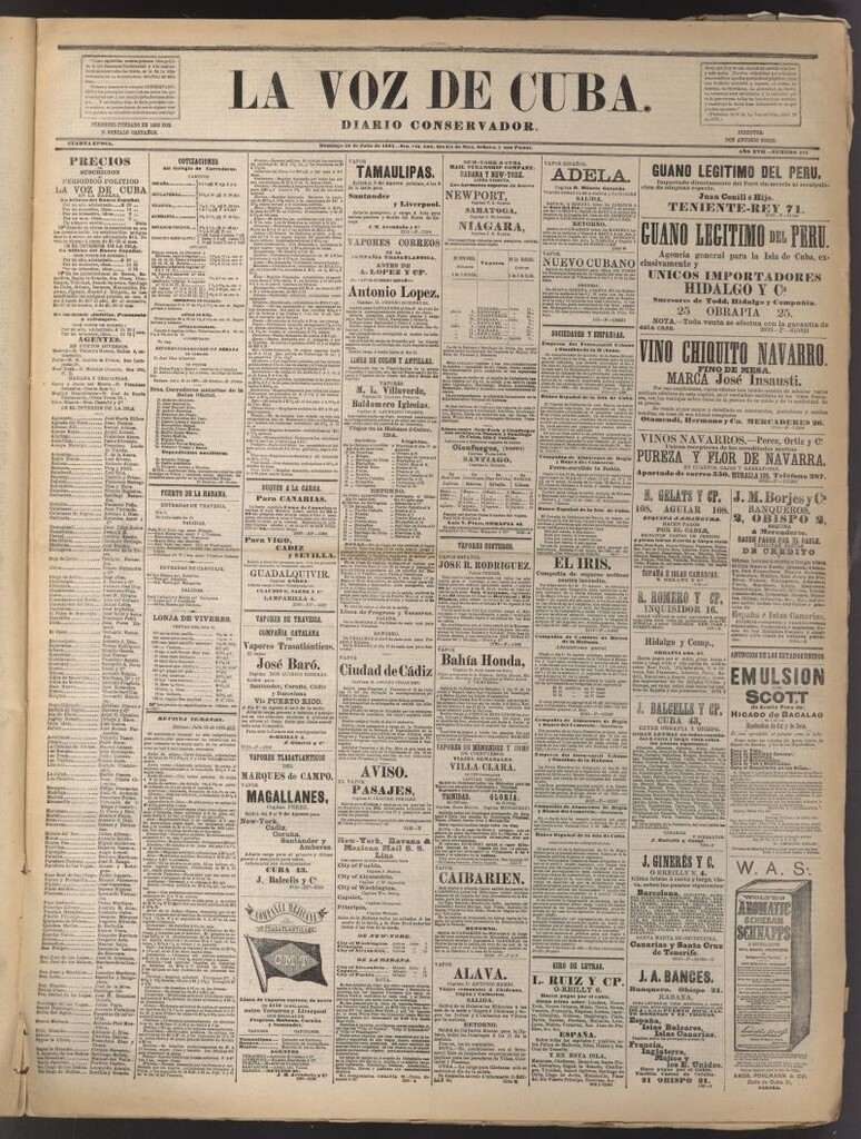Miniatura de La Voz de Cuba: diario conservador del 26 de julio de 1885