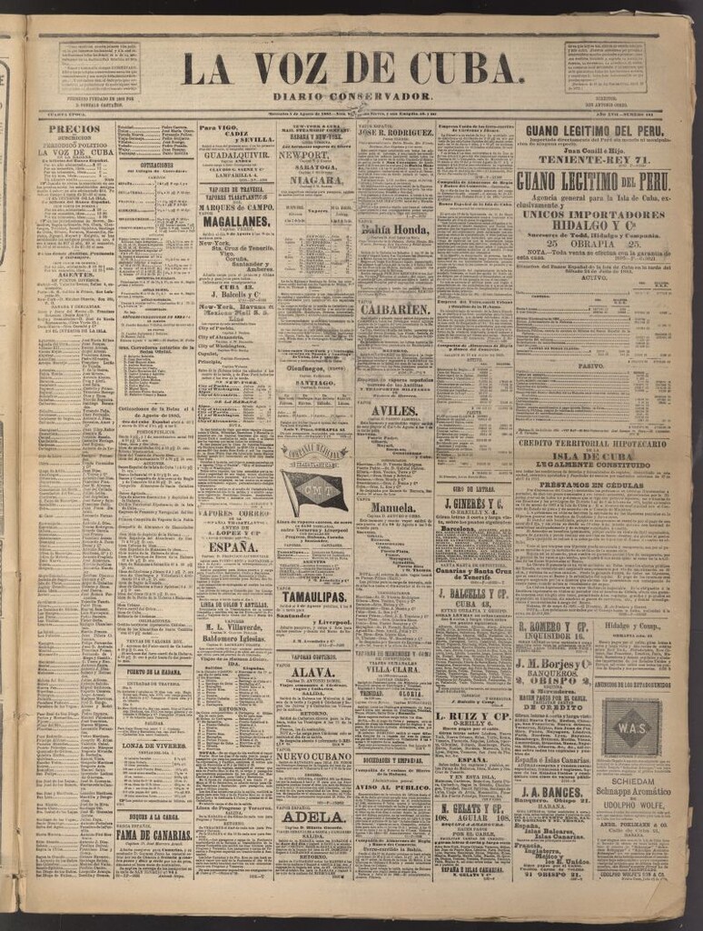 Miniatura de La Voz de Cuba: diario conservador del 5 de agosto de 1885