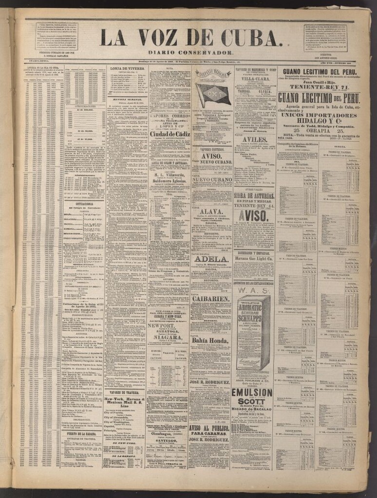 Miniatura de La Voz de Cuba: diario conservador del 23 de agosto de 1885