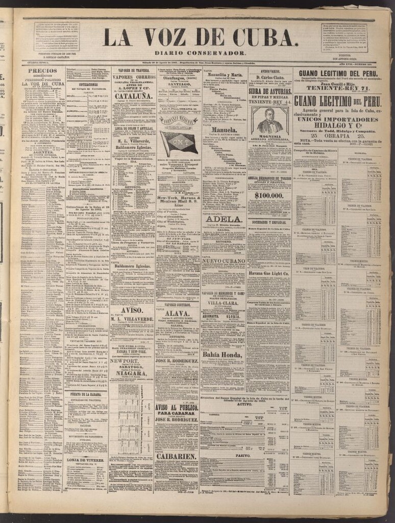Miniatura de La Voz de Cuba: diario conservador del 29 de agosto de 1885