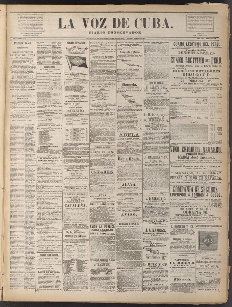 Miniatura de La Voz de Cuba: diario conservador del 2 de septiembre de 1885