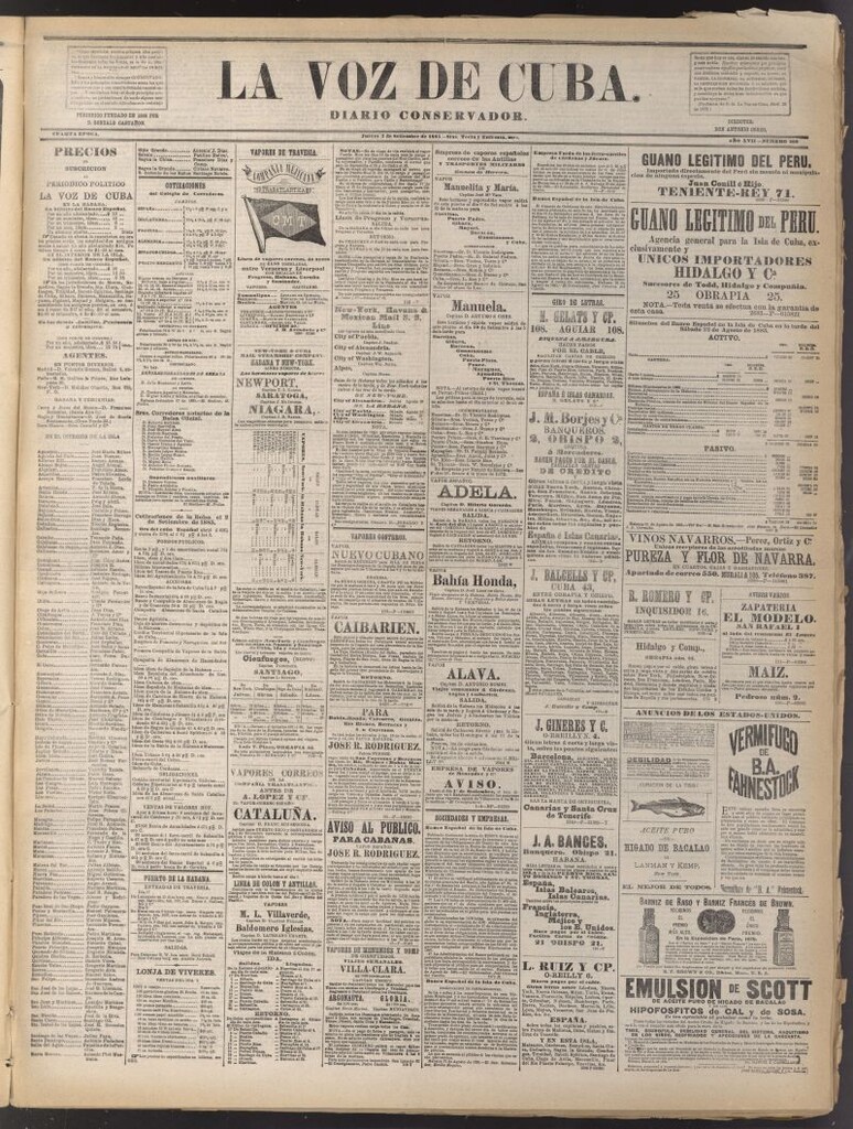 Miniatura de La Voz de Cuba: diario conservador del 3 de septiembre de 1885