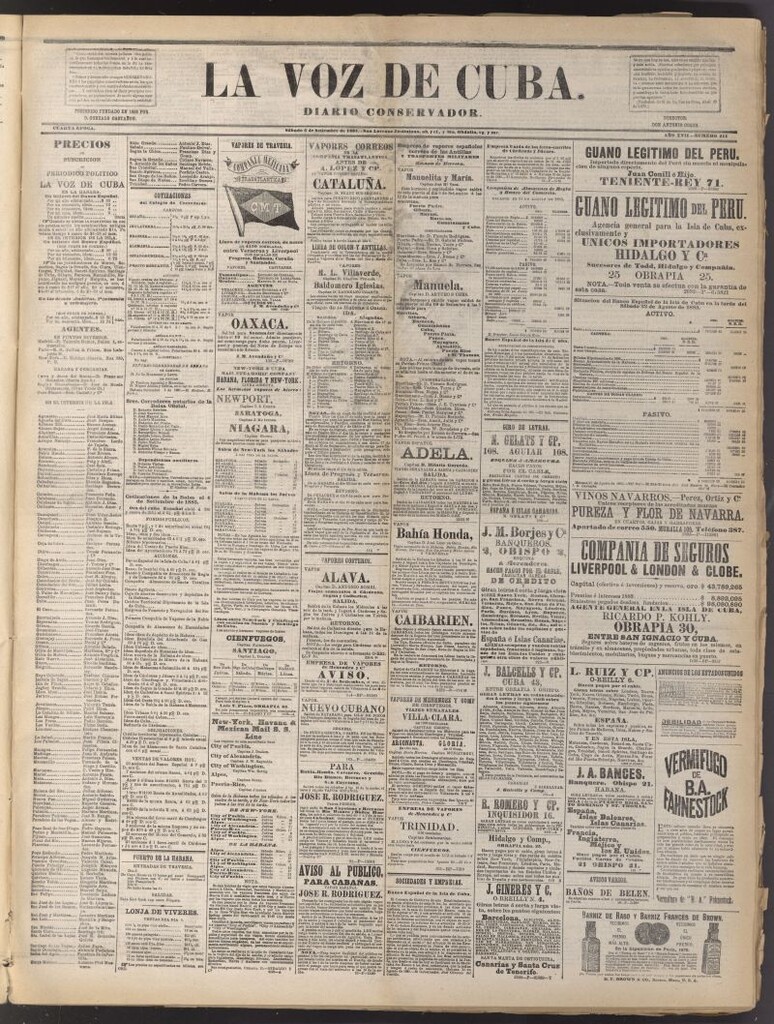 Miniatura de La Voz de Cuba: diario conservador del 5 de septiembre de 1885