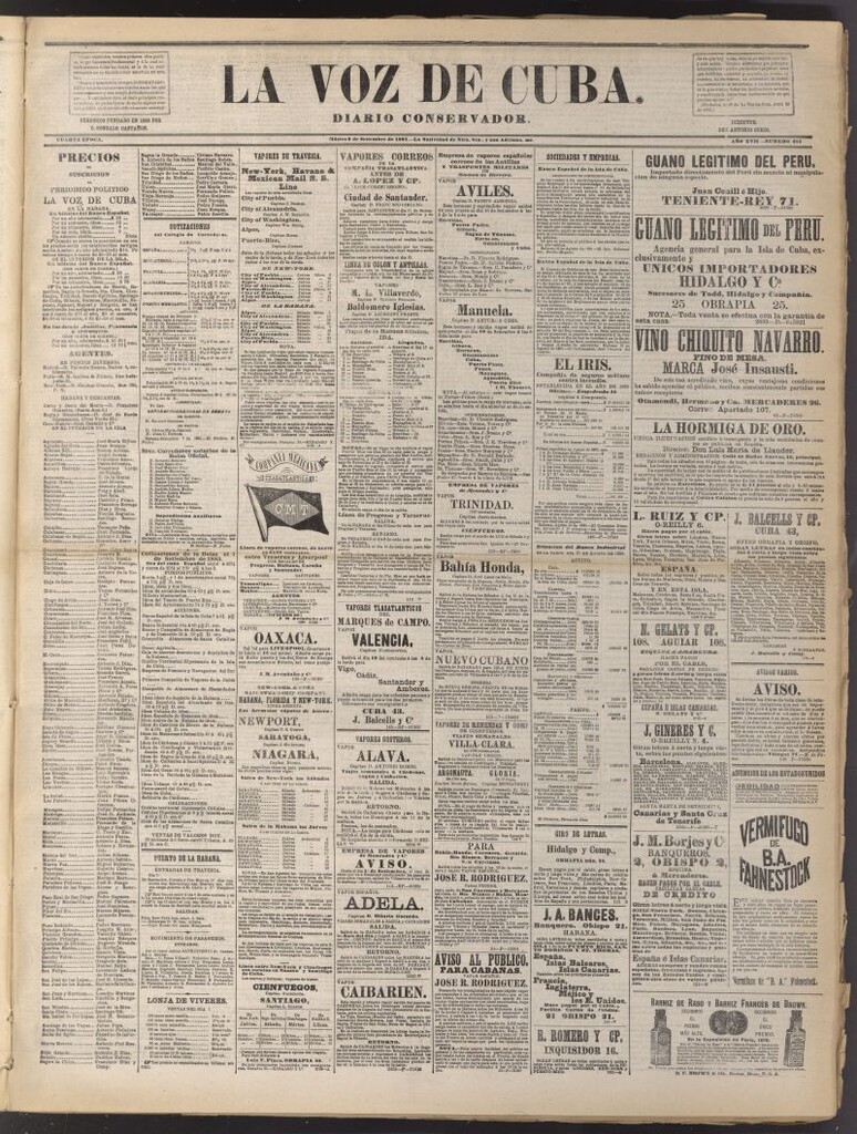 Miniatura de La Voz de Cuba: diario conservador del 8 de septiembre de 1885