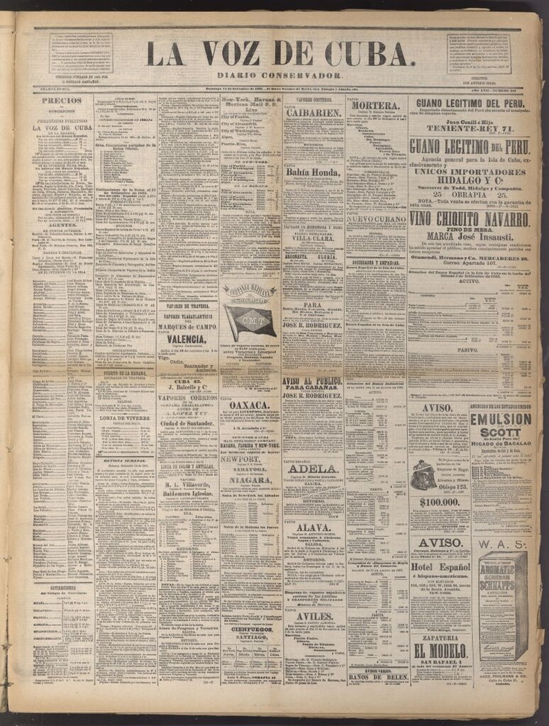 Miniatura de La Voz de Cuba: diario conservador del 13 de septiembre de 1885