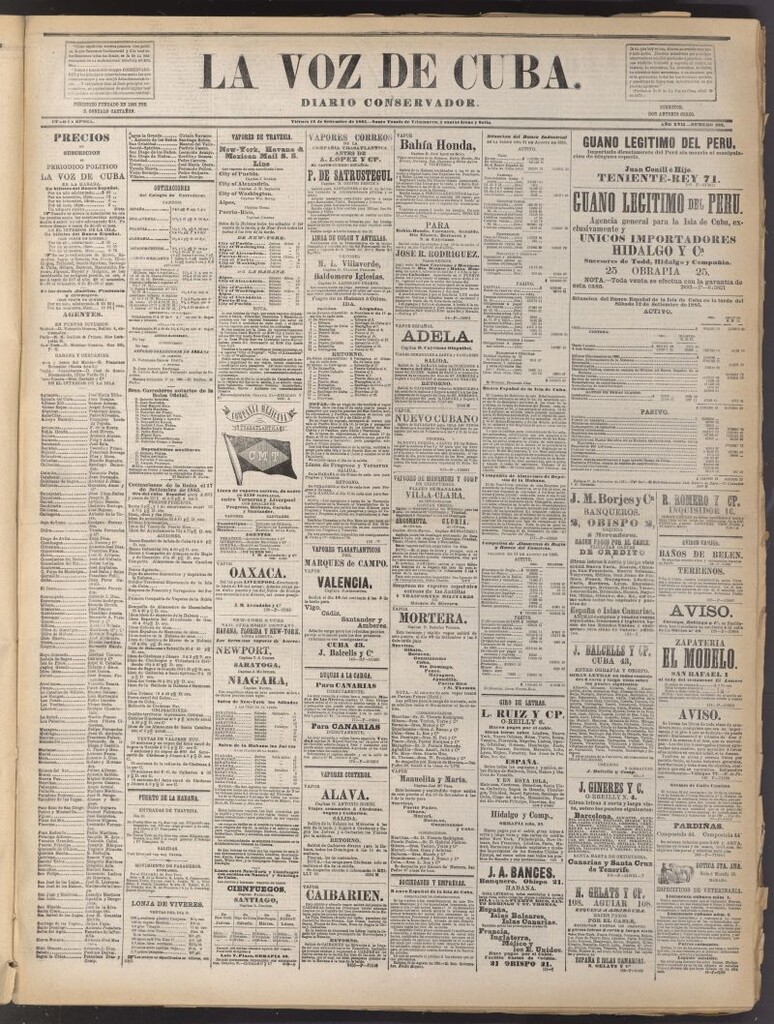 Miniatura de La Voz de Cuba: diario conservador del 18 de septiembre de 1885