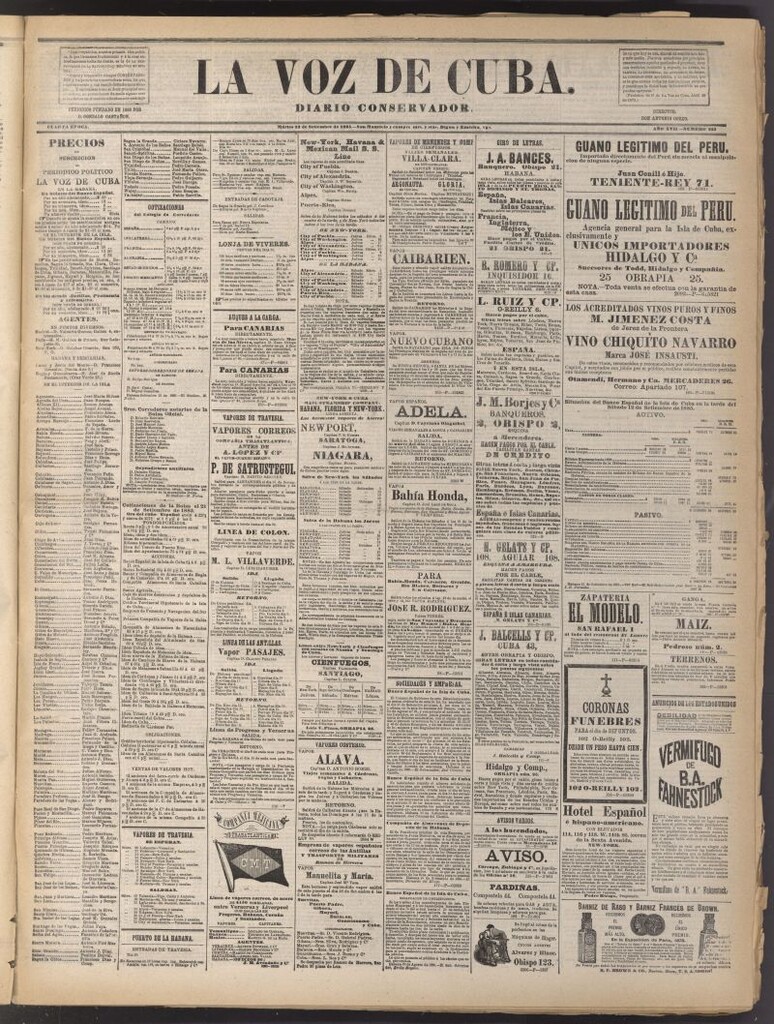 Miniatura de La Voz de Cuba: diario conservador del 22 de septiembre de 1885