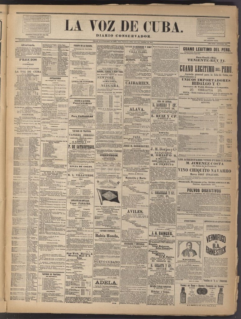 Miniatura de La Voz de Cuba: diario conservador del 26 de septiembre de 1885