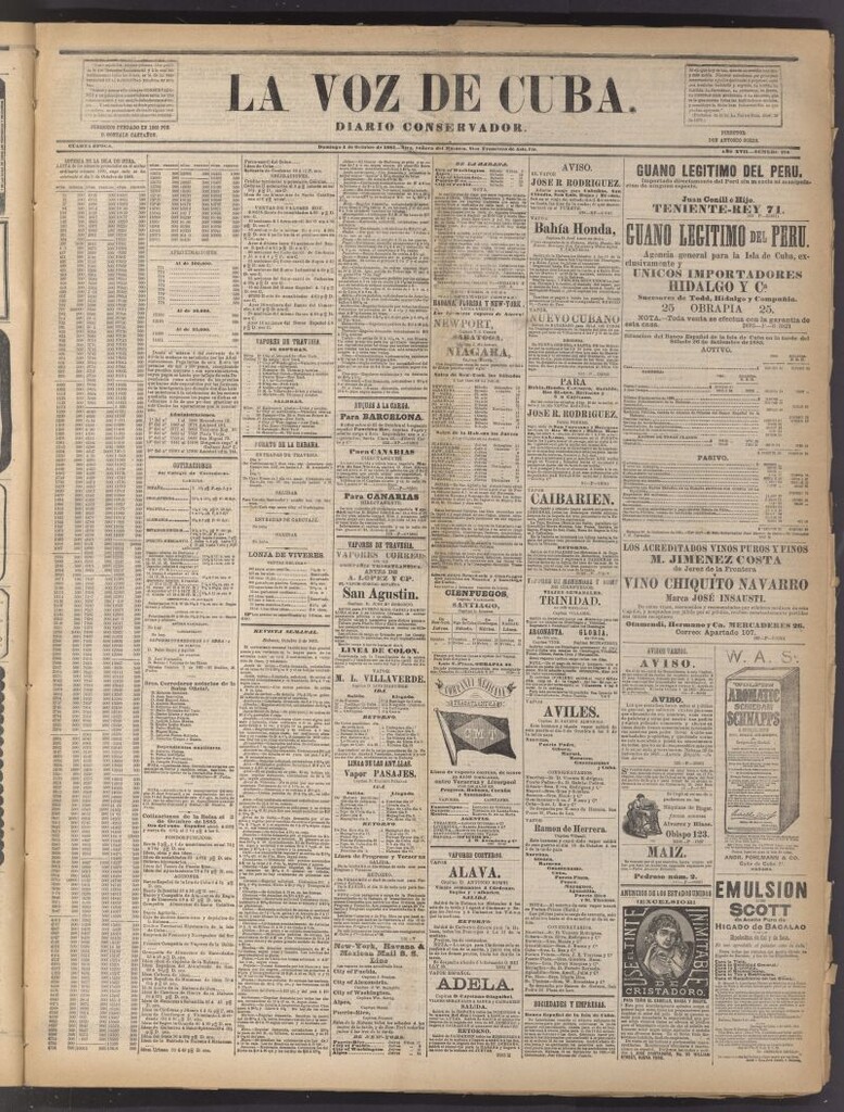 Miniatura de La Voz de Cuba: diario conservador del 4 de octubre de 1885