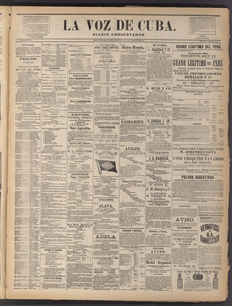 Miniatura de La Voz de Cuba: diario conservador del 6 de octubre de 1885