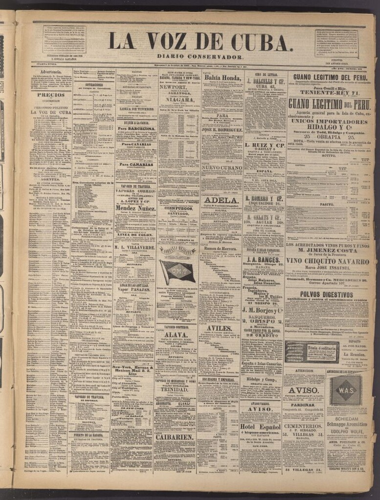 Miniatura de La Voz de Cuba: diario conservador del 7 de octubre de 1885
