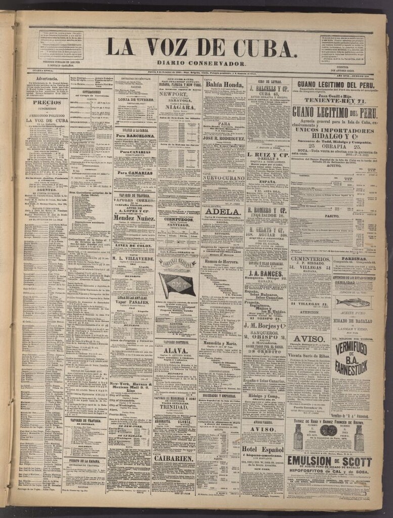 Miniatura de La Voz de Cuba: diario conservador del 8 de octubre de 1885