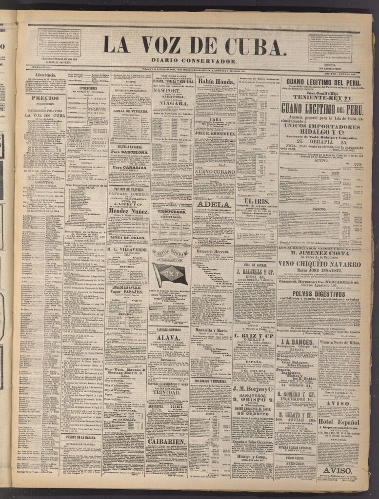 Miniatura de La Voz de Cuba: diario conservador del 9 de octubre de 1885