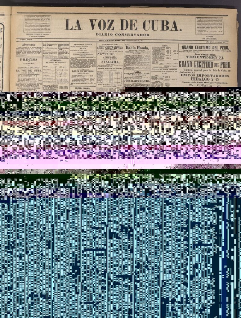 Miniatura de La Voz de Cuba: diario conservador del 10 de octubre de 1885