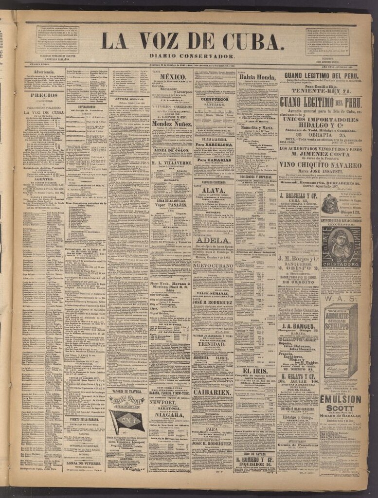 Miniatura de La Voz de Cuba: diario conservador del 11 de octubre de 1885