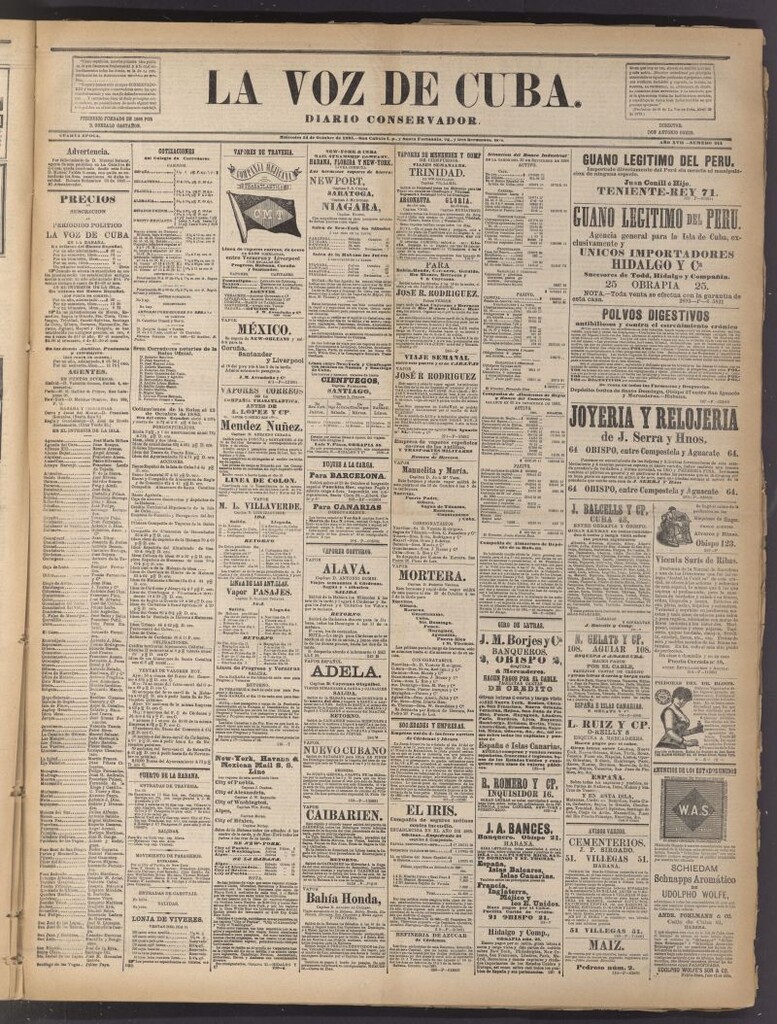 Miniatura de La Voz de Cuba: diario conservador del 14 de octubre de 1885