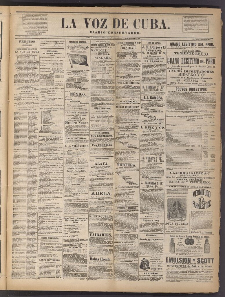 Miniatura de La Voz de Cuba: diario conservador del 15 de octubre de 1885