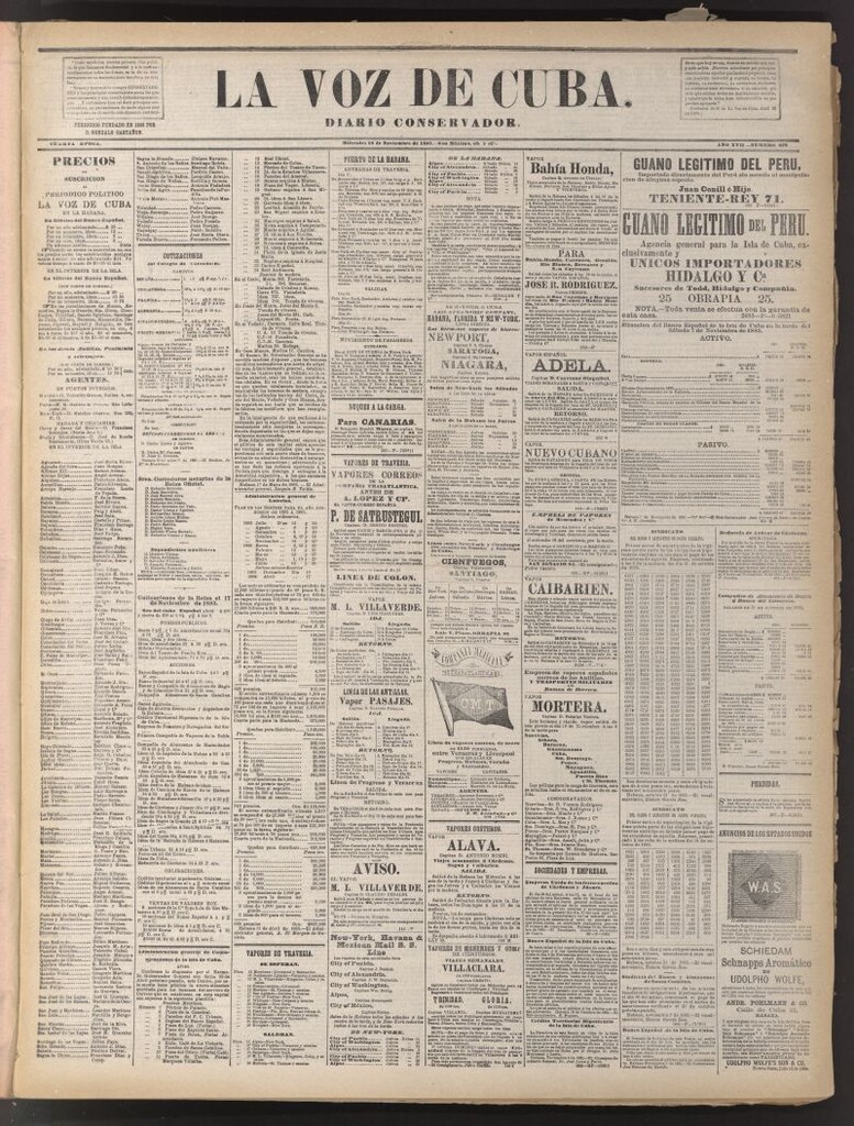 Miniatura de La Voz de Cuba: diario conservador del 18 de noviembre de 1885