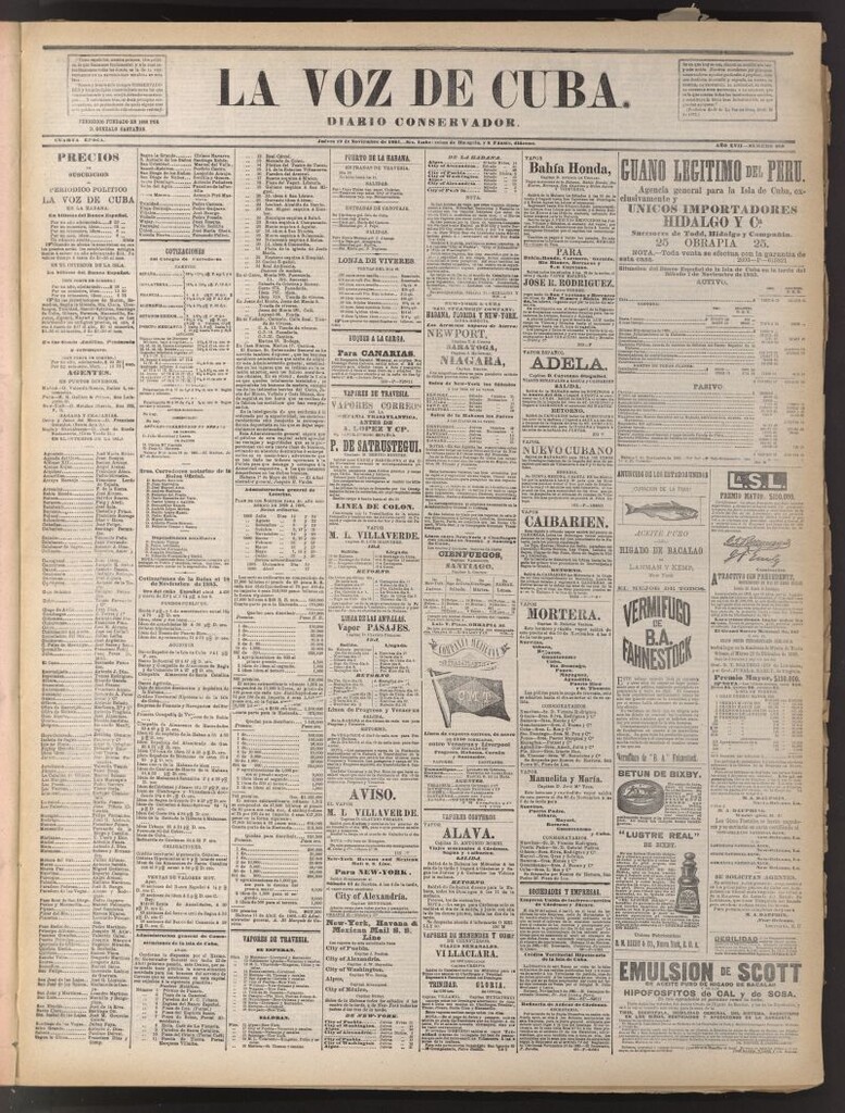 Miniatura de La Voz de Cuba: diario conservador del 19 de noviembre de 1885