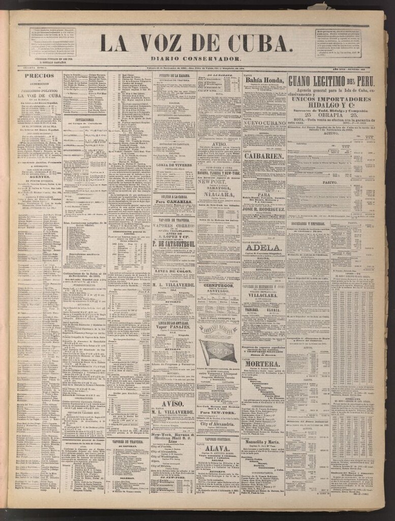 Miniatura de La Voz de Cuba: diario conservador del 20 de noviembre de 1885