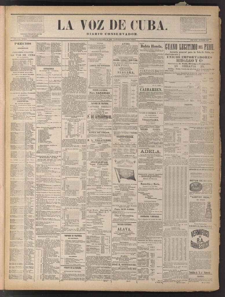 Miniatura de La Voz de Cuba: diario conservador del 21 de noviembre de 1885