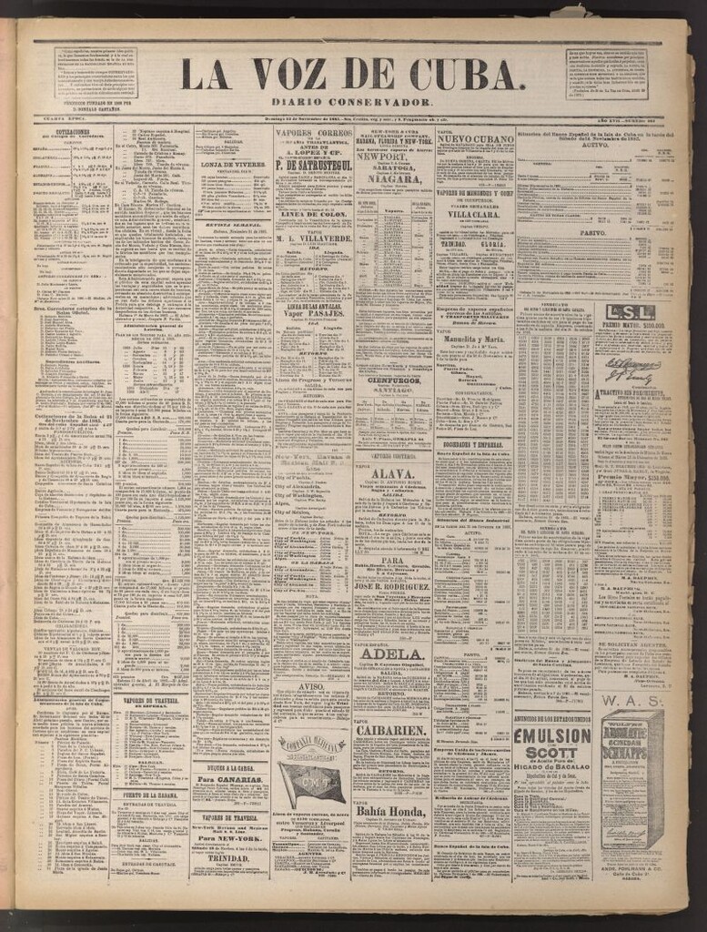 Miniatura de La Voz de Cuba: diario conservador del 22 de noviembre de 1885