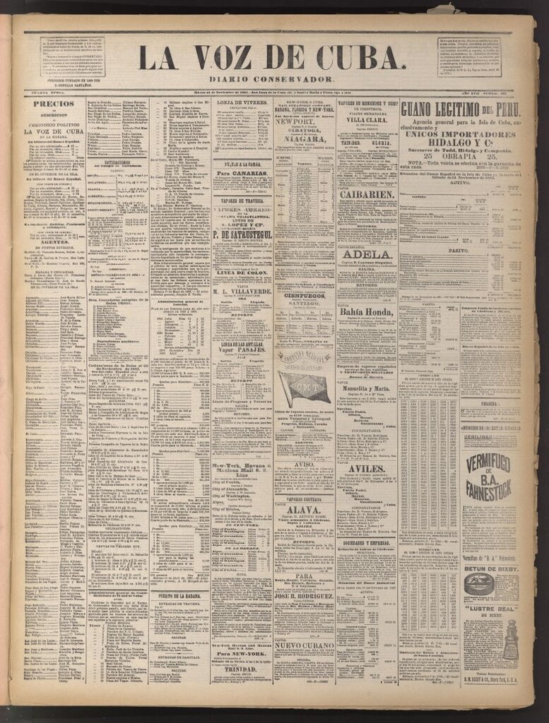 Miniatura de La Voz de Cuba: diario conservador del 24 de noviembre de 1885