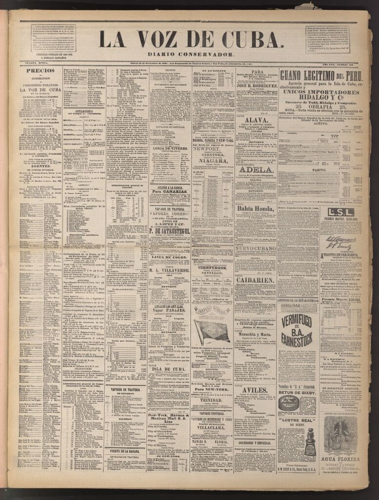 Miniatura de La Voz de Cuba: diario conservador del 26 de noviembre de 1885