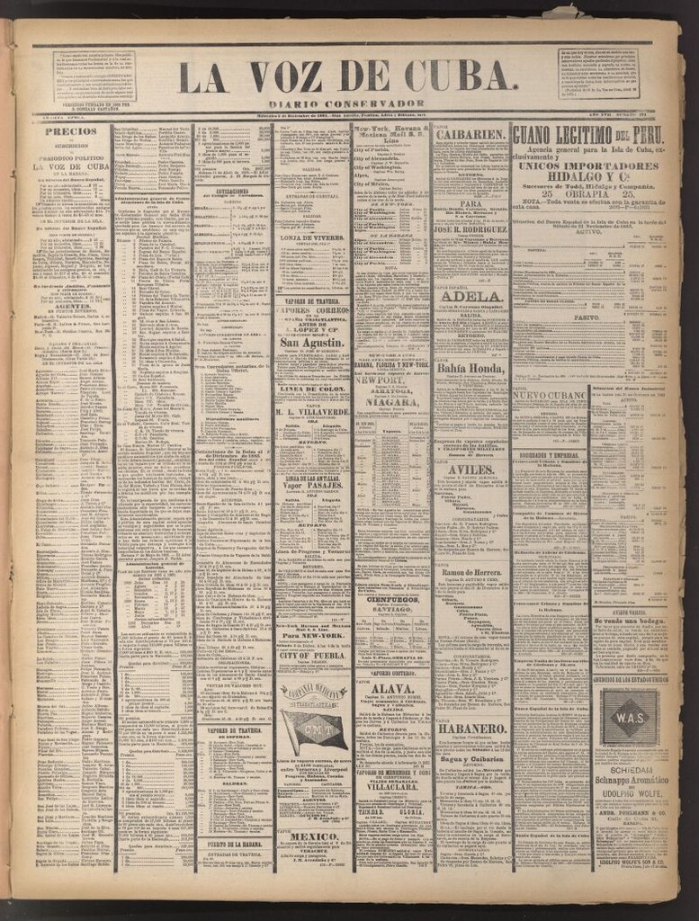 Miniatura de La Voz de Cuba: diario conservador del 2 de diciembre de 1885