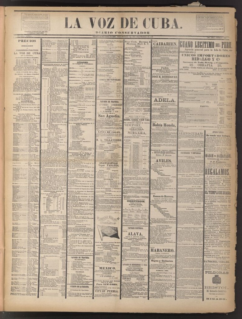 Miniatura de La Voz de Cuba: diario conservador del 4 de diciembre de 1885