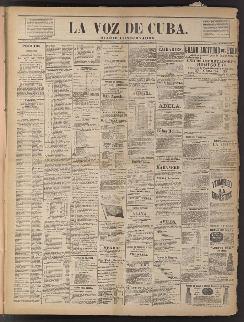 Miniatura de La Voz de Cuba: diario conservador del 5 de diciembre de 1885